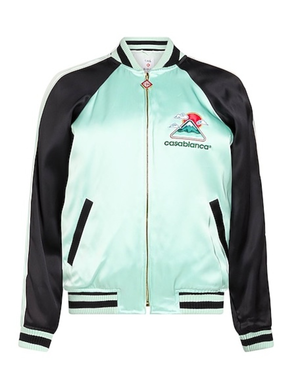 Casablanca Mint Embroidered Satin Bomber Jacket size M NWT retail $ 1,600